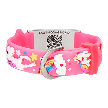 QR Code Child Titanium Medical ID Bracelet Bright Pink, Bright Pink, large image number 2